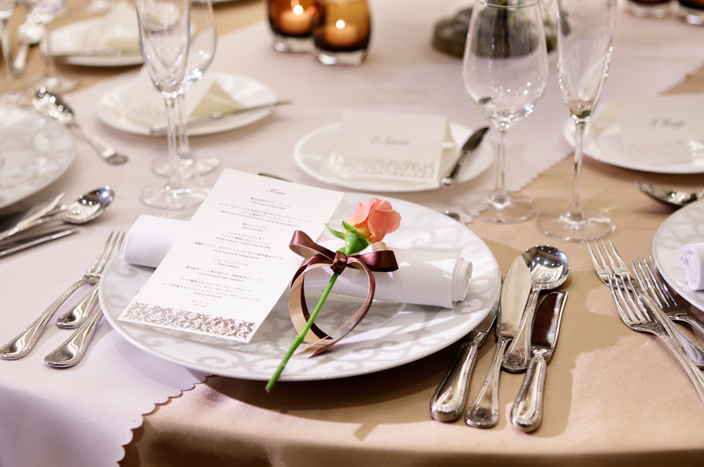 メッセージカードと花